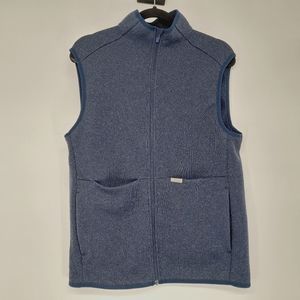 Figs Blue Full-Zip Knit Vest